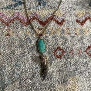 Turquoise long necklace.